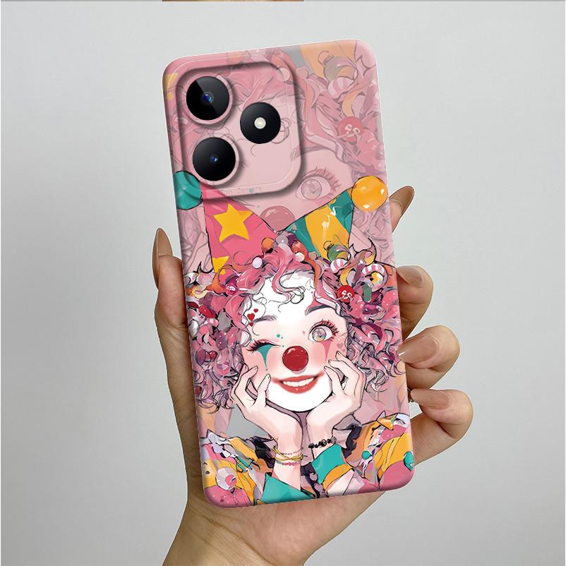 For Realme C51 C53 Case RMX3830 RMX3760 Shell Pretty Flower Full Back Cover for RealmeC51 C53 C61 C63 C 51 S Soft Silicone Funda