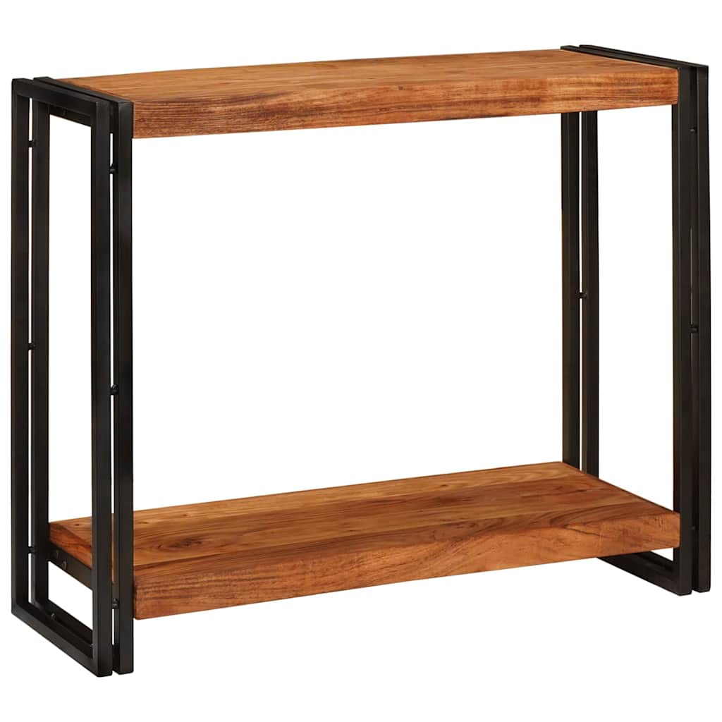 Console Table with Shelf Brown 90 X 33 X 75 Cm Solid Acacia Wood