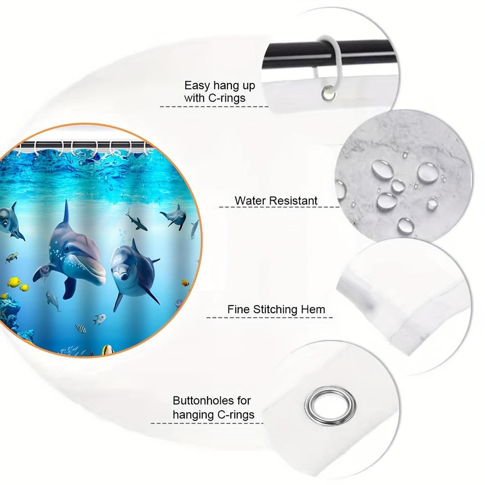 Underwater World Pattern  Pattern Shower Curtains Geometric Stripes Drapes For Bathroom Accessories Set Bathtub Curtain With Hooks Waterproof