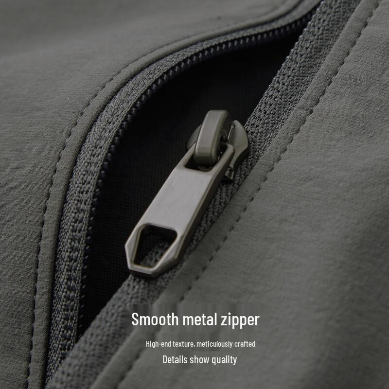 Shanshan Men's Spring/Summer Thin Wrinkle-Textured Polo Collar Jacket