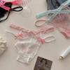 Transparent Lace Flower Panties Bow Women Underwear Sweet French Style Briefs  Gifts