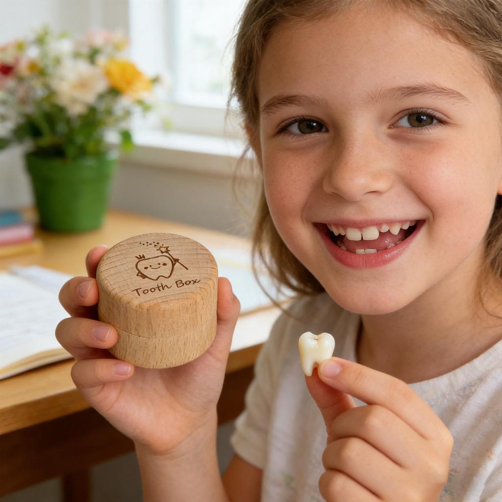 Children's Tooth Keepsake Box, Natural Wood Memory Storage For Baby Teeth, Umbilical & Hair, Compact Lidded Design For Cherished Childhood Mementos,