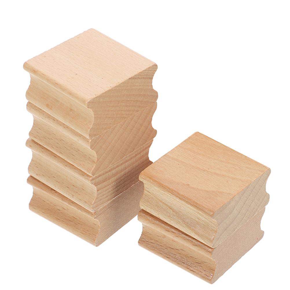6Pcs Blank Beech Wood Stamps for DIY Engraving Carving Craft Smooth Grip Wooden Seal Blank Stamper Scrapbook Handbook