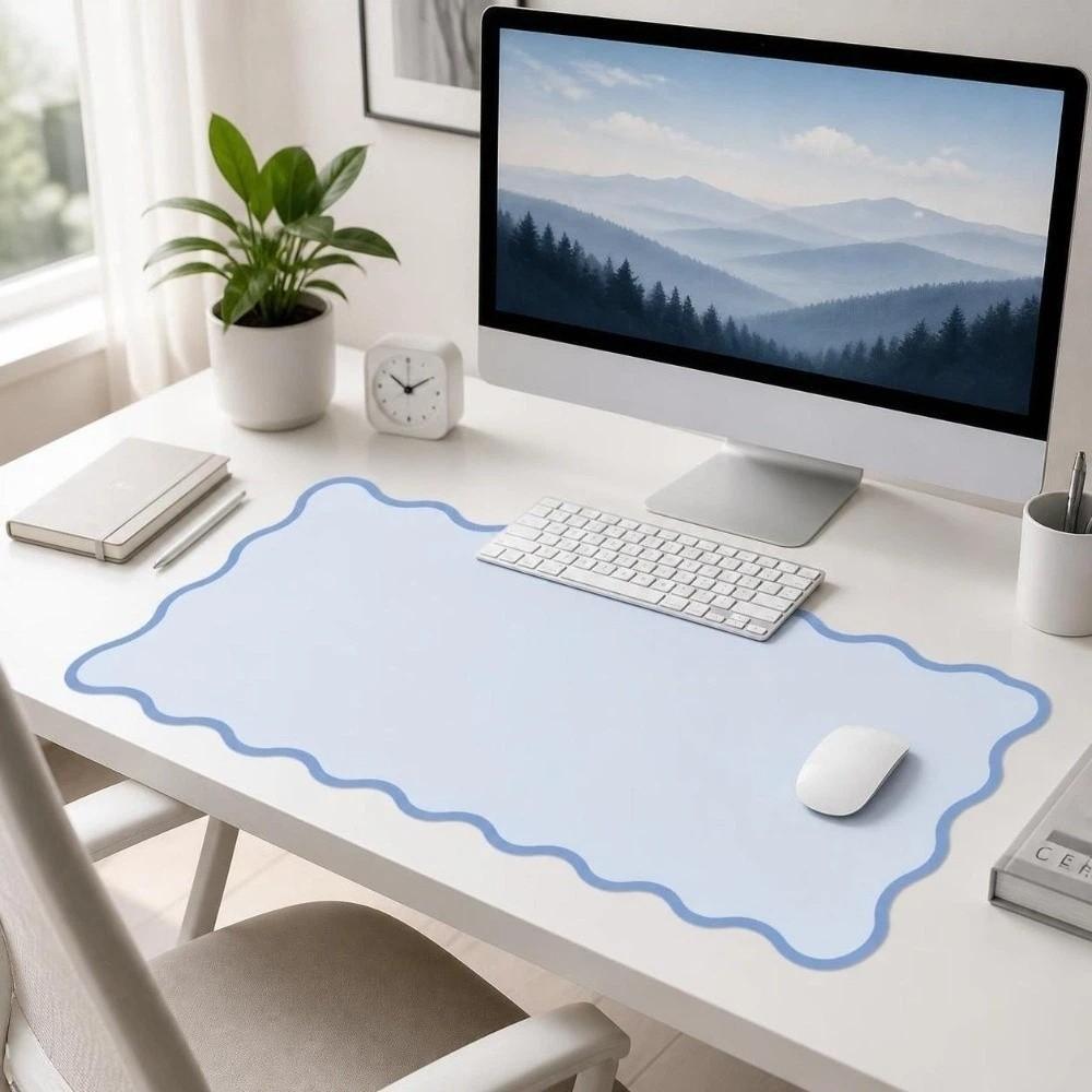 PU Leather Mouse Pad Large Keyboard Mat Solid Color Desk Pad Home Decor