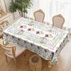 Flower And Bird Tablecloth, Pastoral Round Tablecloth, Flower And Bird Element Tablecloth, Dining Table Decorative Cloth, Green Leaf Flower