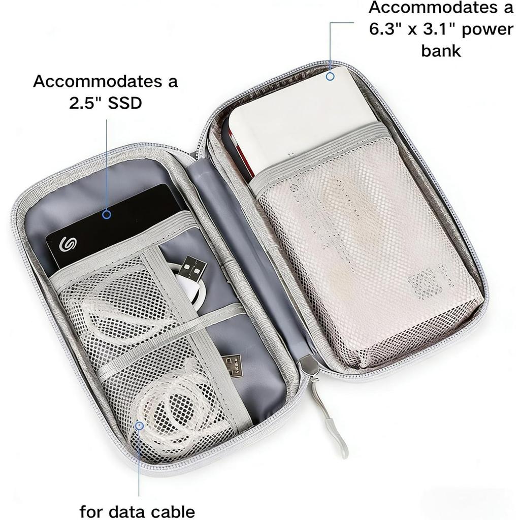 Electronic Organizer Bag,Waterproof Portable Travel Cable Storage Bag,Multifunctional Cord Storage Case for USB Drive,Dard Drive, Power Bank,Charger