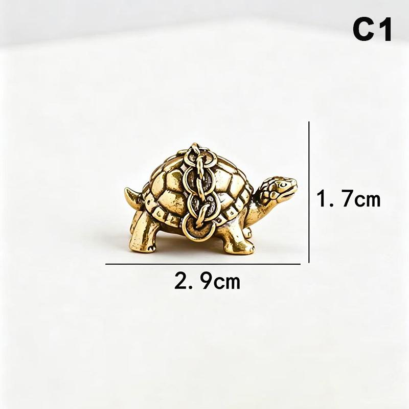 Pure Copper Feng Shui Turtle Statue Antique Brass Tortoise Figurine Lucky Charm Ornament for Home Office Business Place Decor
