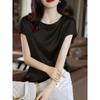 Dámské letní oblečení Elegantní topy Jednobarevné Volné Ležérní Velká velikost Hedvábí Tenké Trička s krátkým rukávem Korejský styl Slip