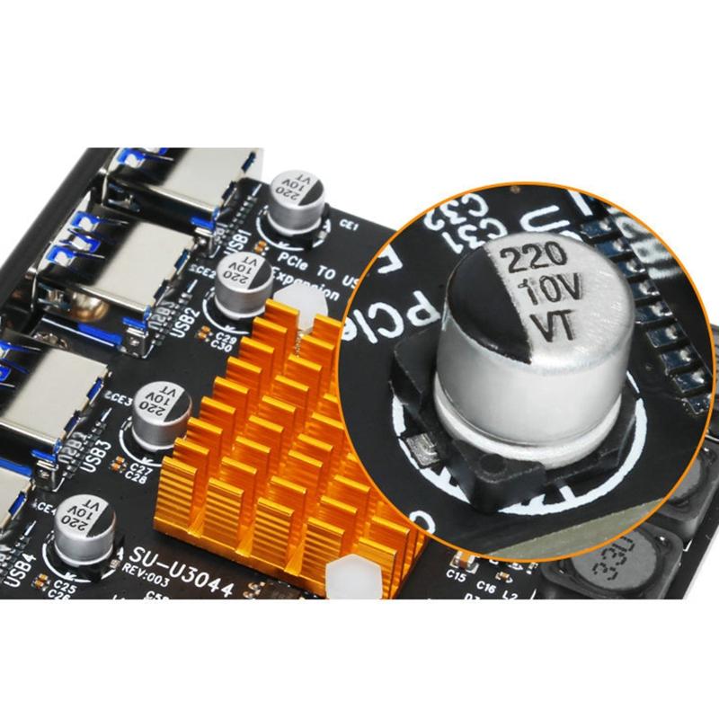 Pcie To Usb3.0 pansion Card 4-port 5Gbps High-speed Desktop Usb3.0 CI for press pansion Card for with 8A owe