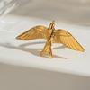 New Titanium Steel Peace Dove Open Rings For Women Adjustable Punk Style High-End Retro Style Non Fading Jewelry Accessory