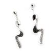 Altesse [K9441] - Silver Earrings 'Scarlett' Black White