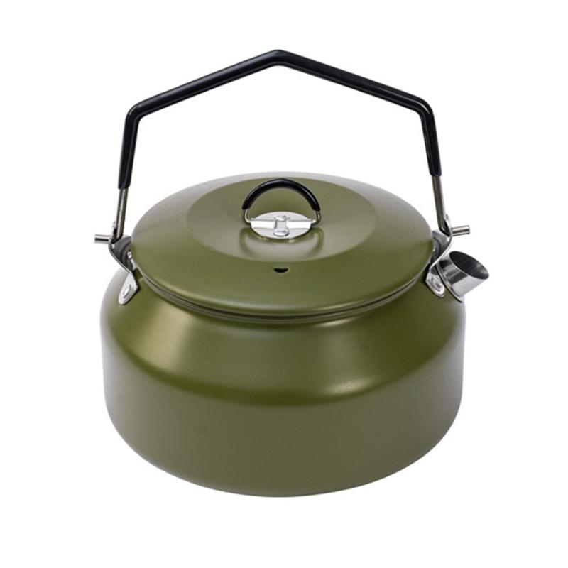 Portable 1 Litre Lightweight Stainless Steel Camping Kettle Durable and Camping Tea Pot for Indoor Outdoor Campfire Use
