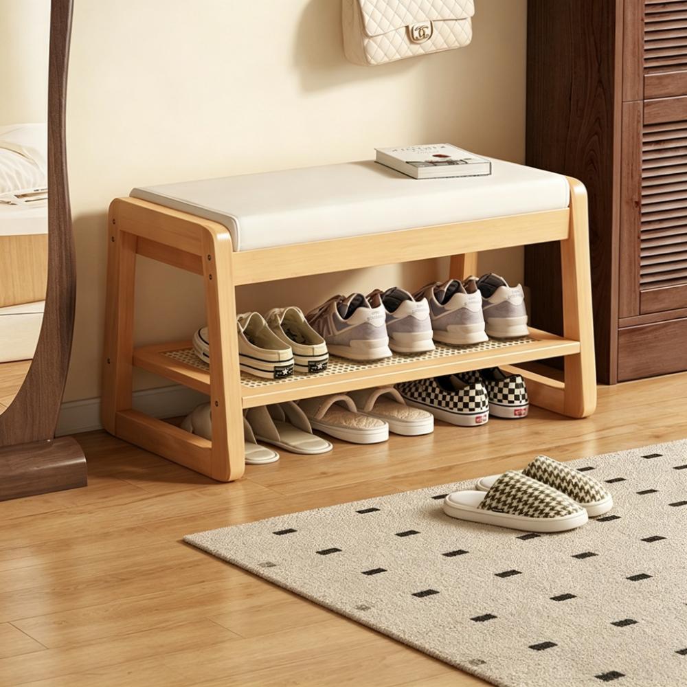 Modern Shoe Changing Stool, Solid Wood Shoe Rack, Long Sitting Stool, Shoe Storage Cabinet, Storage Rack, Entrance Shoe Stool