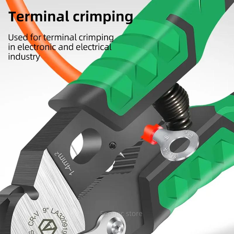 LAOA Electrician Pliers Needle Nose Pliers 9 in 1 for Clamping Screwing Wire Stripping Cable Cutting Wire Splitting LA320919