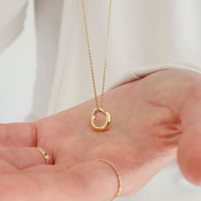modernlike 14k gold-filled silver clay layered necklace