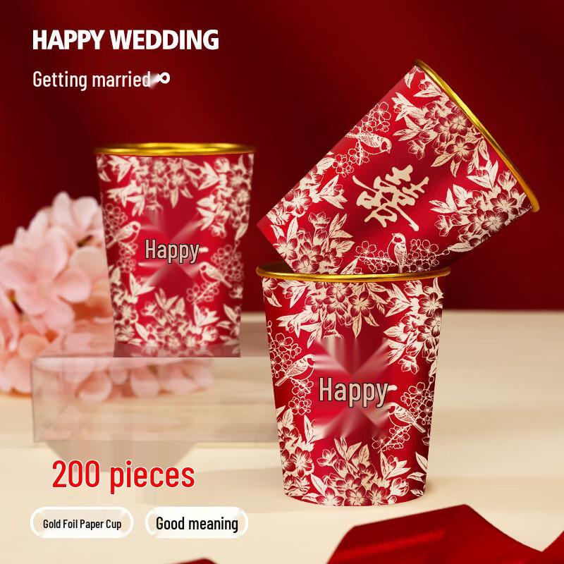Одноразовые Красные Свадебные Бумажные Стаканчики WEZHO