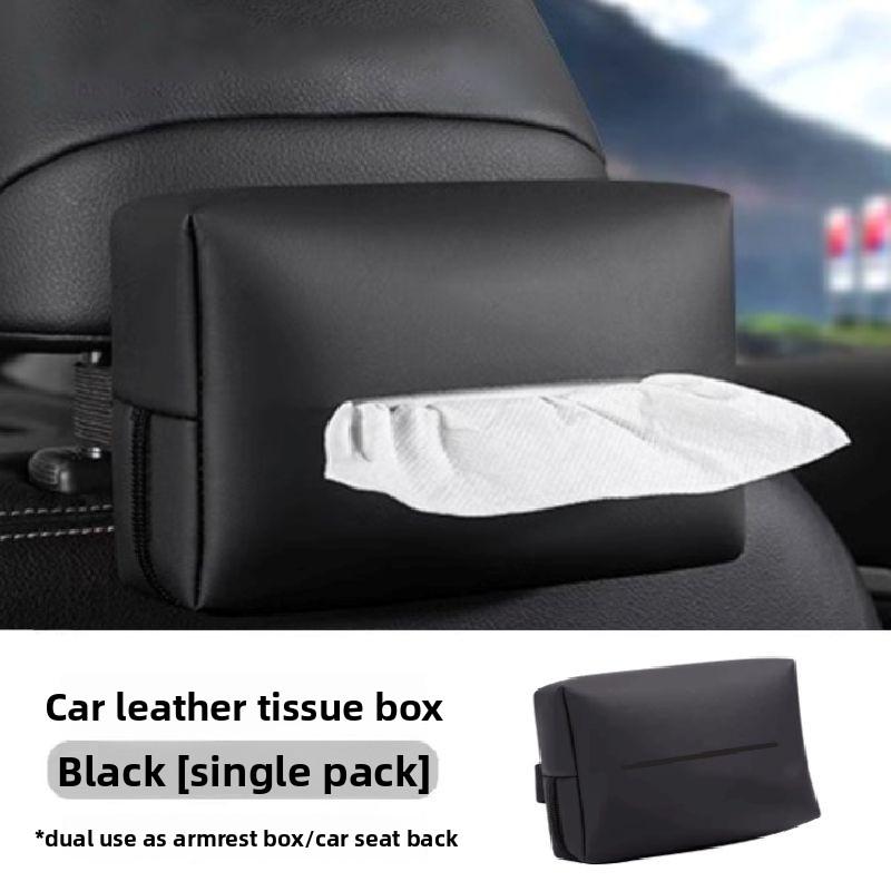 Car Tissue Holder Cover,For Sedan SUV MPV Console,Armrest Box,Seat/Back Visor Fix Strap Portable Tissue Storage Case Accessories