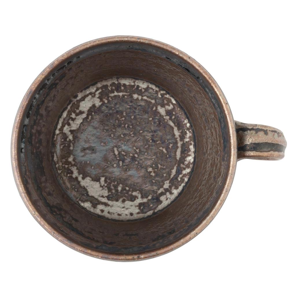 Marui Seito Shigaraki Ware Hechimon Suppentasse, 350 ml Fassungsvermögen, Schwarze Glasur, MR-3-4414