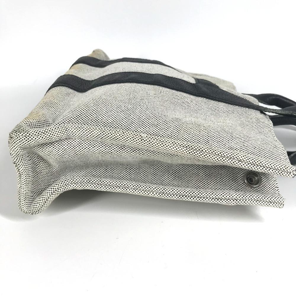 Hermes Sacquain PM Tragetasche Handtasche Toile H / Leder Schwarz/grau