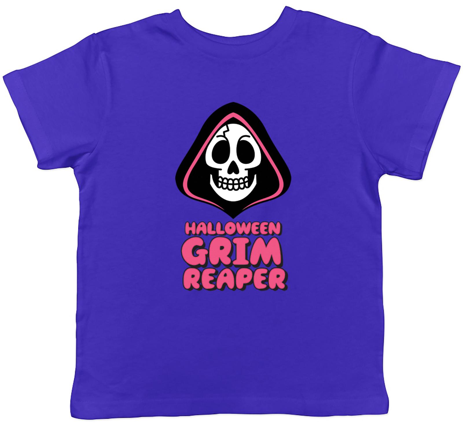Halloween Grim Reaper Kids T-Shirt Death Dark Skull Head Childrens Boys Girls 150