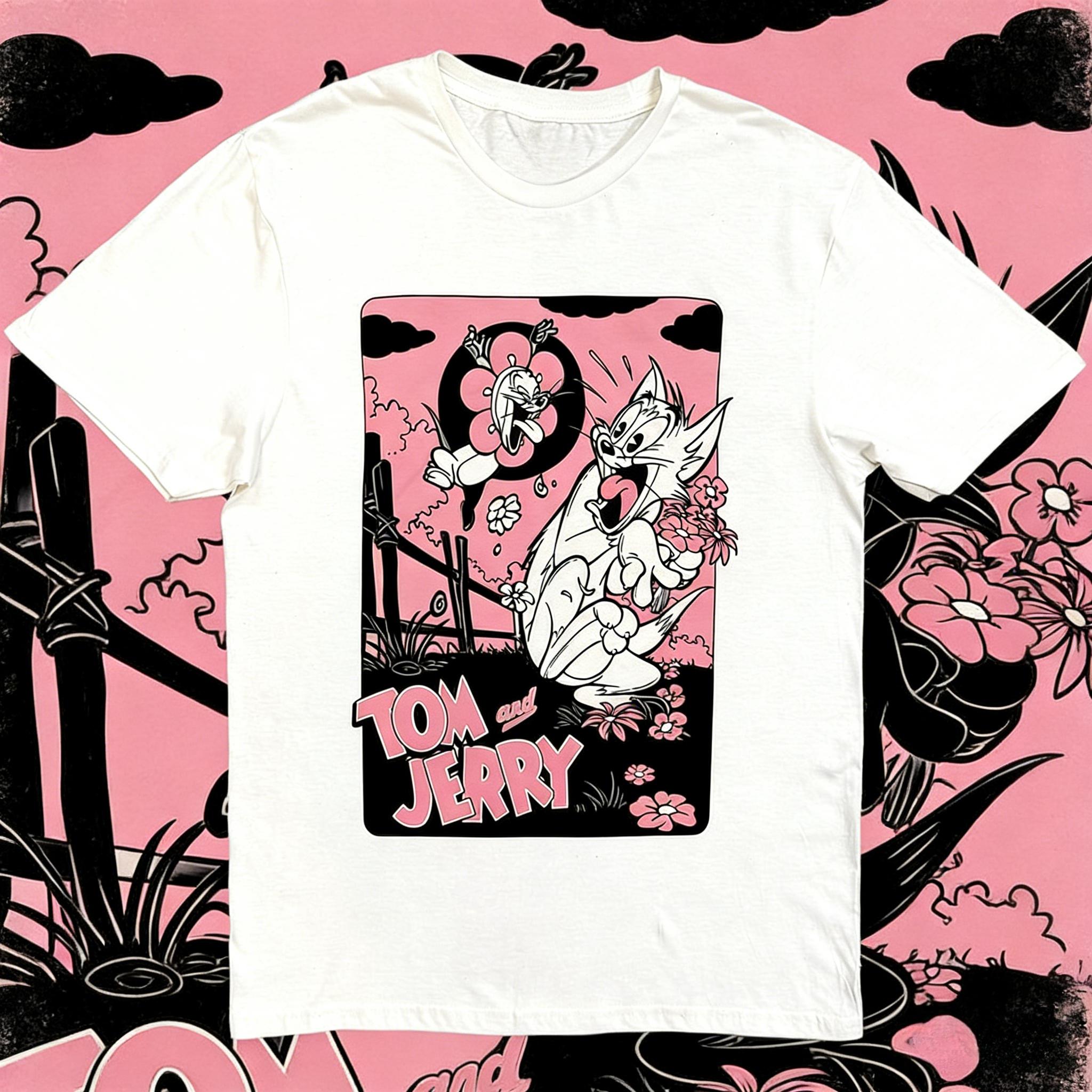 

2026 Summer New Comic Style Tom and Jerry Printed Casual T-Shirt for Kids and Parent-Child Matching 100