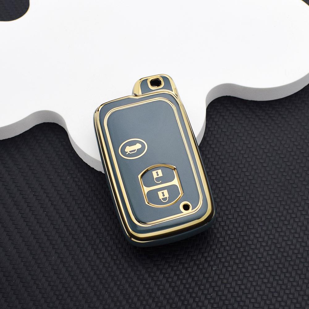 Soft TPU Car Key Case for Toyota RAV4 Highlander Camry Avalon Prius Alpha Aqua Land Cruiser Auris - 3 Buttons Remote Fob Cover