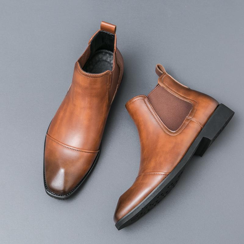 Neuer Trend Herren Reißverschluss Stiefeletten Lässig Sozial Chelsea Boots Outdoor Mann High Top Schuhe Freizeitspaziergang Basic Stiefel Vielseitige Botas