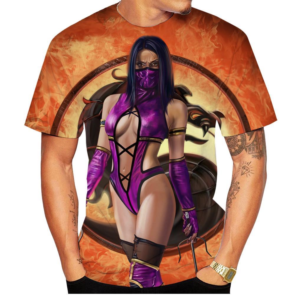 New Summer Hot Sale Mortal Kombat 3D Print Men's/women's T Shirt Short-sleeved Round Neck Clothing Plus Size 100~6xl Oversize