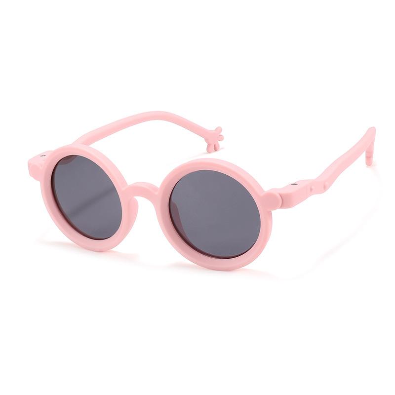 

Childrens Round Trendy Frame Polarized Sunglasses Summer Outdoor Protection Uv рожевий