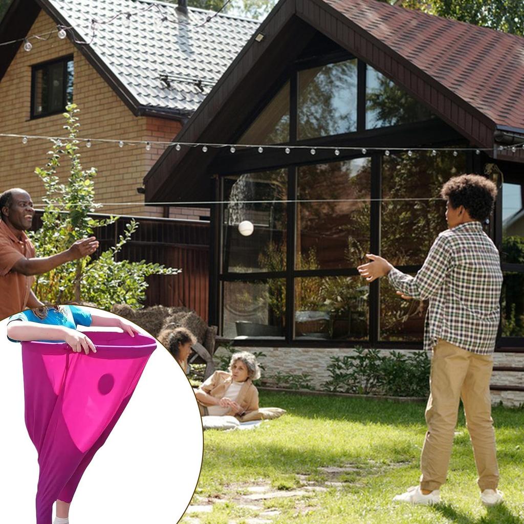 Sack Race Bags for Kids Backyard Relay Race Games Funny Giant Stretch Pants Game with 2 Bouncy Balls for Lawn Festival Birthday