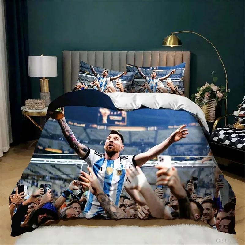 

3D Football Star No.10 Bedding Set Teen Boys 3 Pieces Soccer Star Duvet Cover Set Soft And Breathable Comforter Cover Zipper EU single(135x200cm)