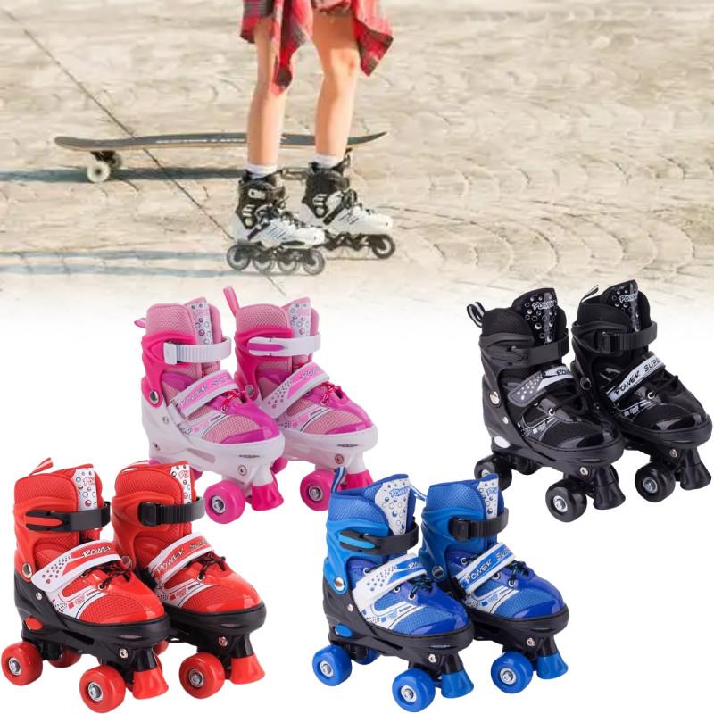 Adjustable Roller Pvc Skates For Kids With Brakes Wheels Safe Design Outdoor