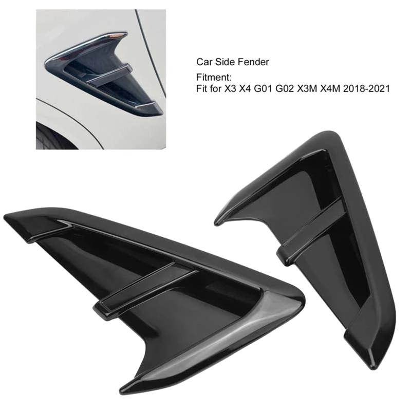 2Pcs Car Side Fender Air Vents Grille Trim Fit for BMW X3 X4 G01 G02 X3M X4M 2018 2019 2020 2021