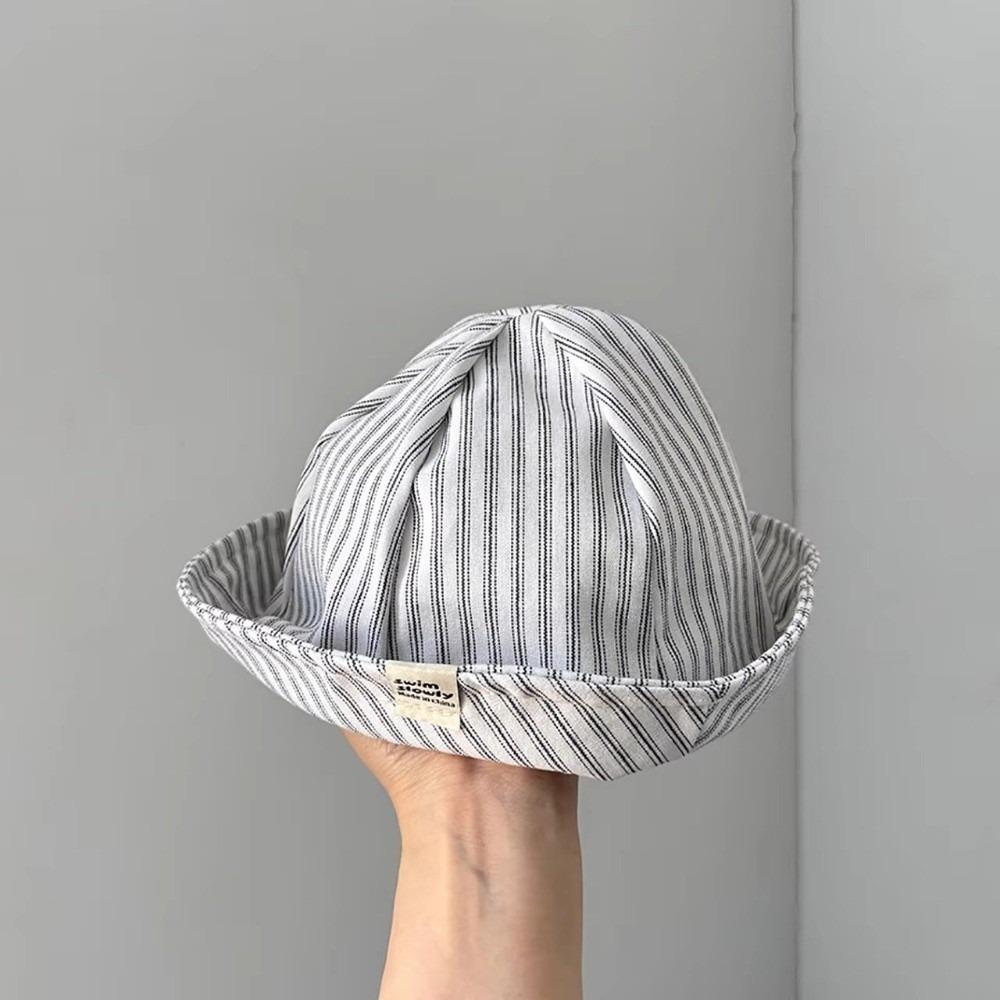 Striped Pattern Baby Bucket Hat Cotton Infant Panama Bonnet Panama Sunshade Basin Cap Kids Wear