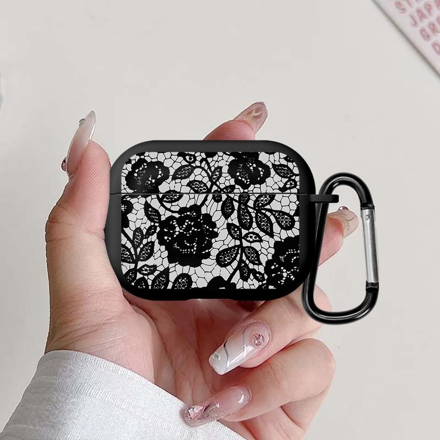 Case For Airpods Pro2 Pro3 Pro 4 2 3 1 Earphone Cases Cover Black Lace