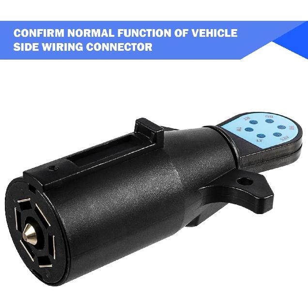 Trailer Light Tester, 7 Pin Trailer Plug Testerwith Red LED, 7 Way Trailer Plug Testerfor Diagnosing And Fixing Trailer Socket Circuit Problems