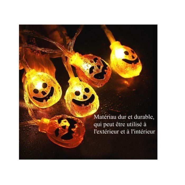 Guirlande lumineuse - AIMOONSA - Guirlande Lumineuse Citrouille - 20 LED - 3 m - 2 modes d'éclairage