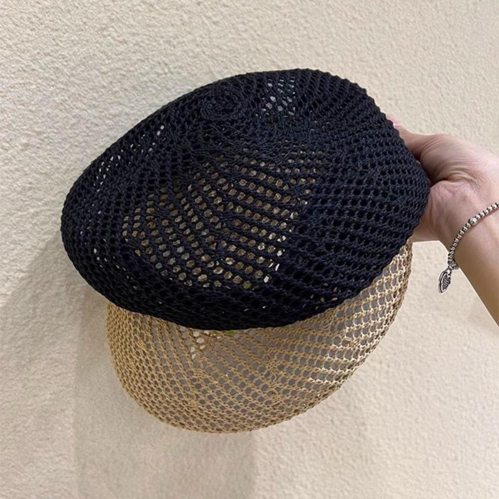 Hollow Berets Anti-UV Visor Cap New Straw Painter Cap Summer