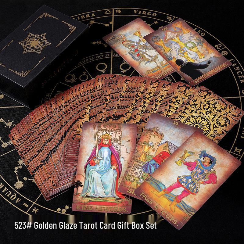 Waterproof Black PVC Tarot Cards - Colorful 78 Card Deck for Board Games