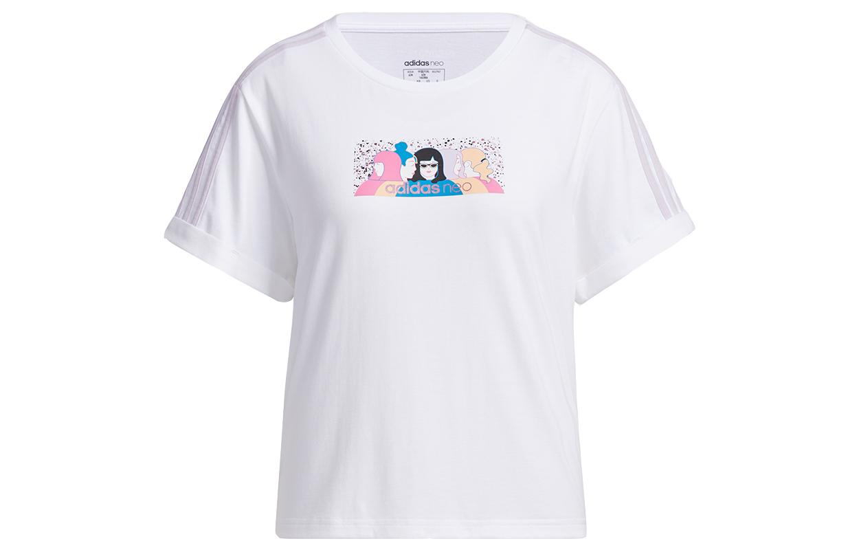 Adidas Neo Drop Shoulder Sleeve T Shirt Women s White H45102 S