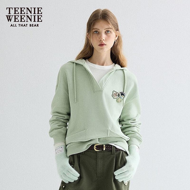 

Teenie Weenie Women s V-Neck Hooded Sweatshirt L