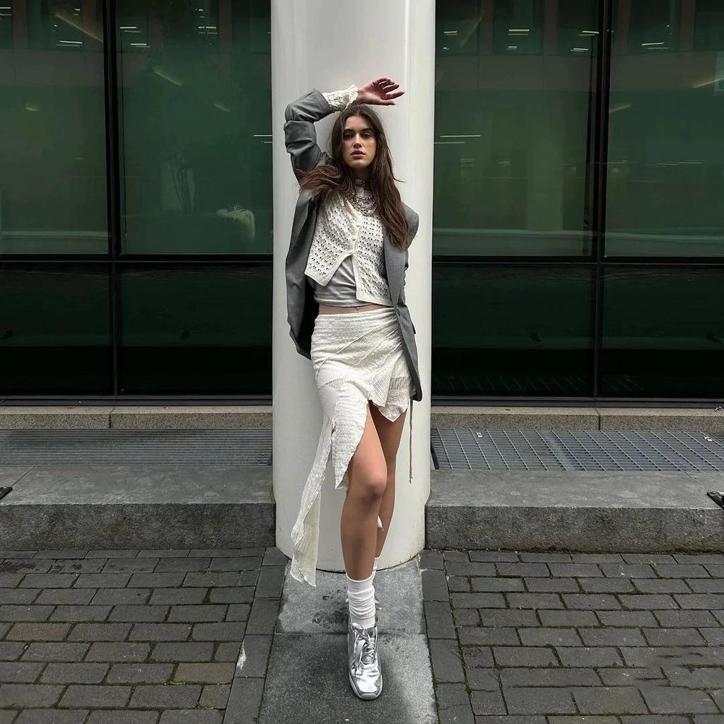 Fashion Women Silver Ballet Shoes Spring Autumn Elegant Buckle Square Toe Flats Spring Autumn Party Slip on Loafers Zapatos Planos Mujer