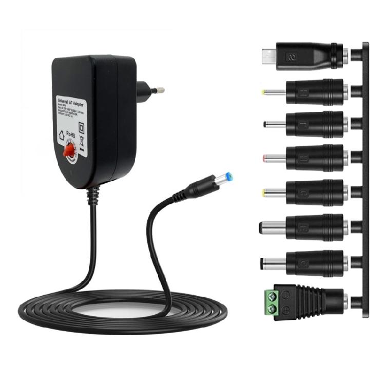 

3-12V Adjustable Power Supply Adapter 36W with Overloads Protections 8 Interchangeable Connectors Charger 1
