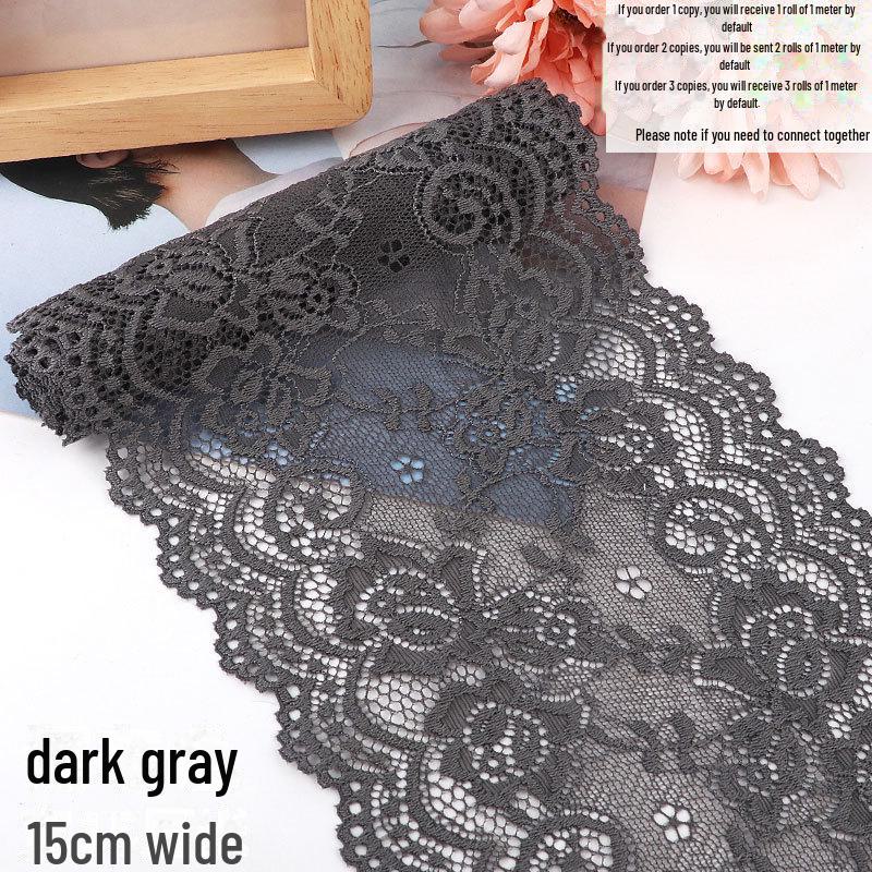 15cm Szeroka Miękka Elastyczna Koronka do Dekoracji Ubrań i Spódnic DIY w Kolorze Białym lub Czarnym