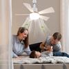 Ceiling Fan with Light Ceiling Fan Light Remote Control LED Light Fan 3 Light Colors Timing Wireless Fan for Living Room Bedroom