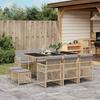 Vidaxl 11-Cz. Gartenmöbel-Set mit Kissen, Beige, Polyrattan