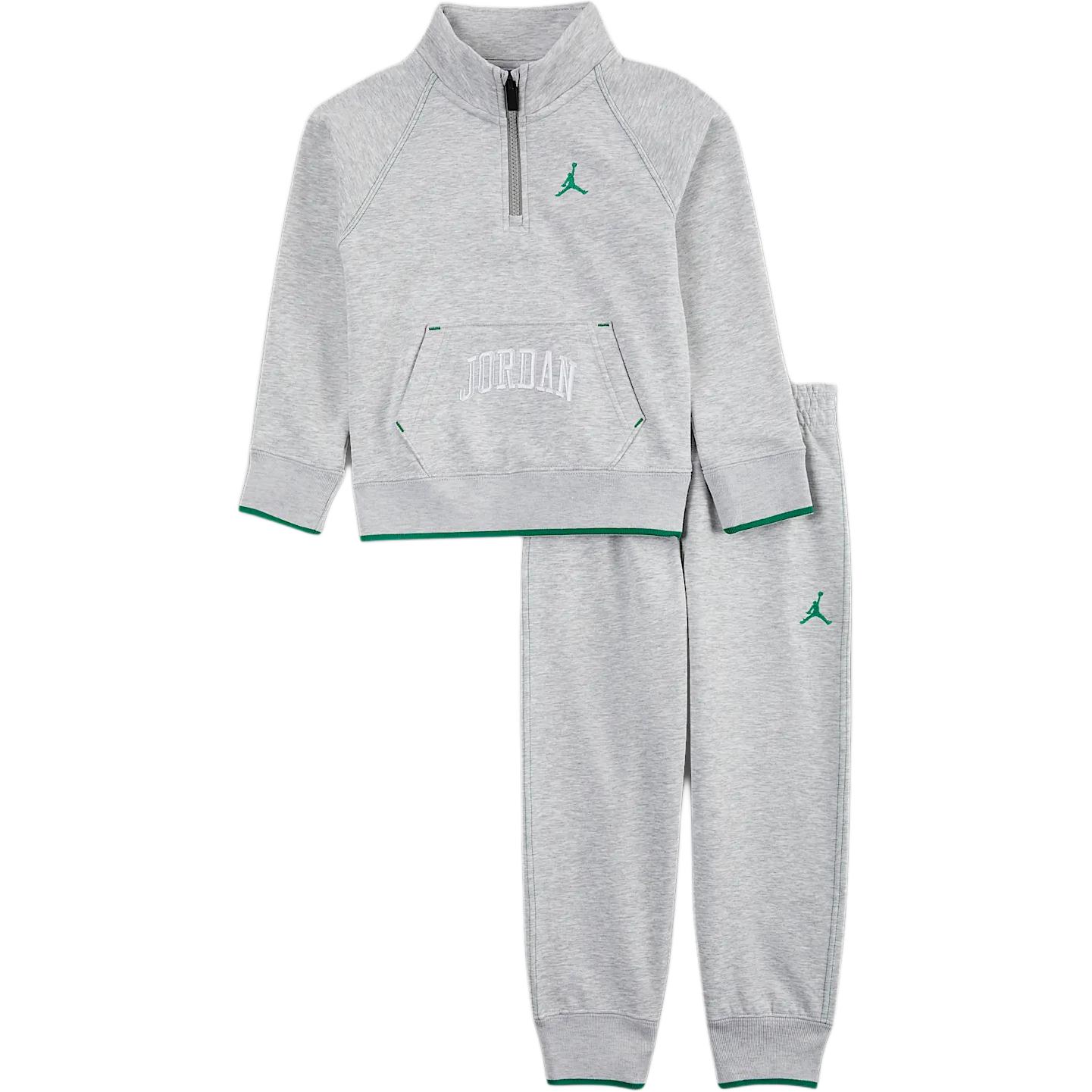 Jordan Casual Sports Suit Fleece Letter Comfortable Soft Light Gray Kids suit IB8140-011 7