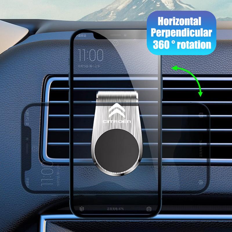 FFEC7 Magnetic Car Phone Holder Metal Stand Interior Accessories For Citroen Celysee C3 C5 C1 C2 C4 Aircross Picasso Cactus Berlingo