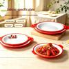 Red and White Melamine Lobster Plate for BBQ and Spicy Crayfish, Oil-Braised Prawns, Creative Tableware