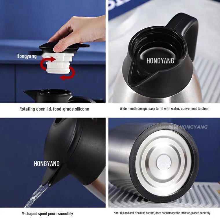 2L Nerezová vakuově izolovaná konvice na kávu: Velkokapacitní termofor pro domácí použití - Skvělý dárek